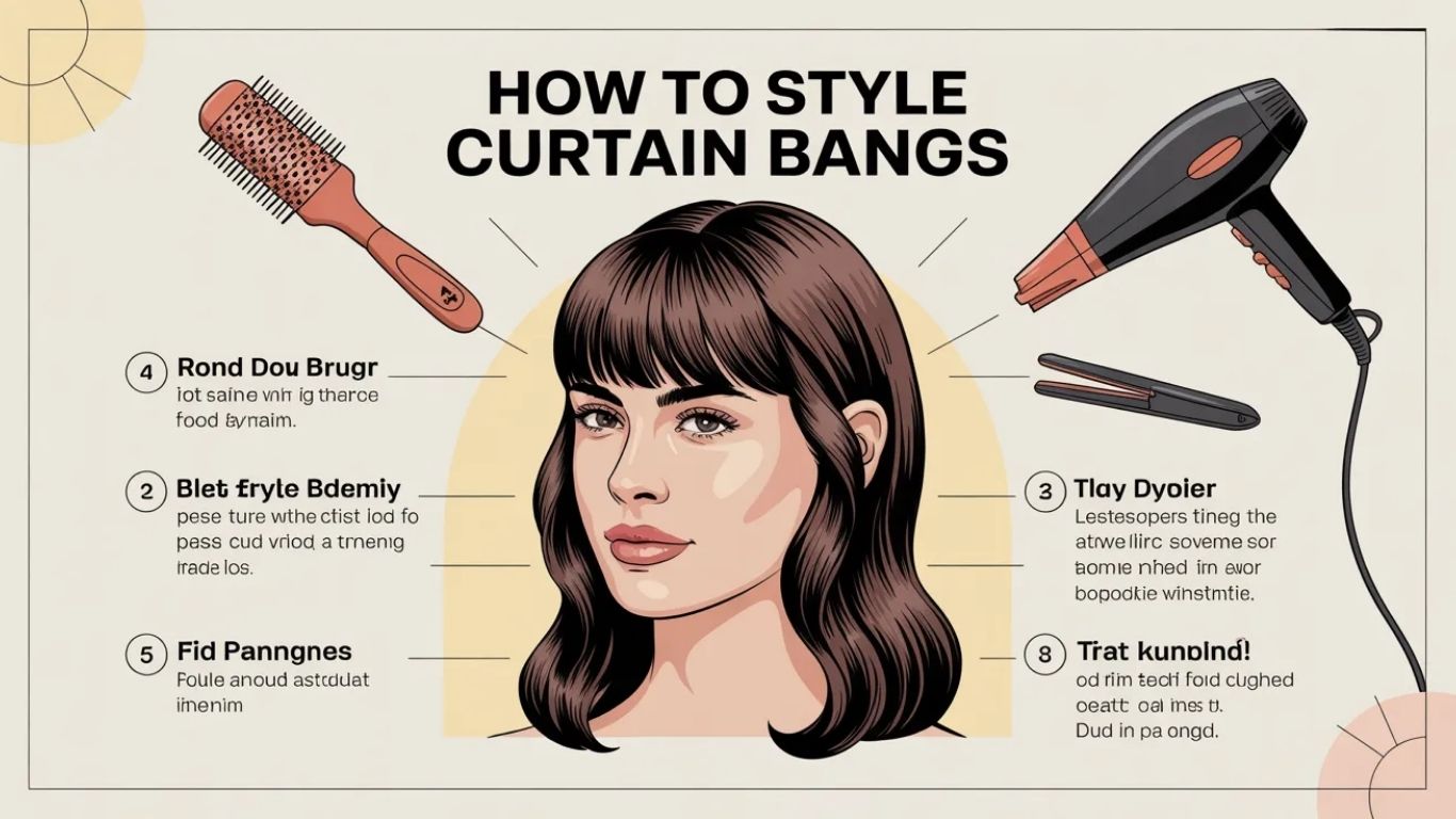 How to Maintain and Trim Curtain Bangs